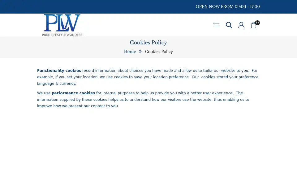 Screenshot of purelifestylewonders.com