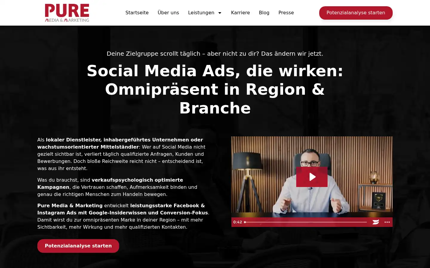 Screenshot of puremediamarketing.de