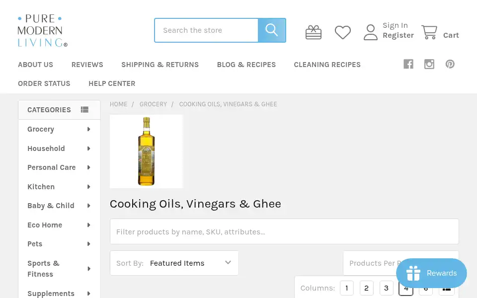 Screenshot of puremodernliving.com