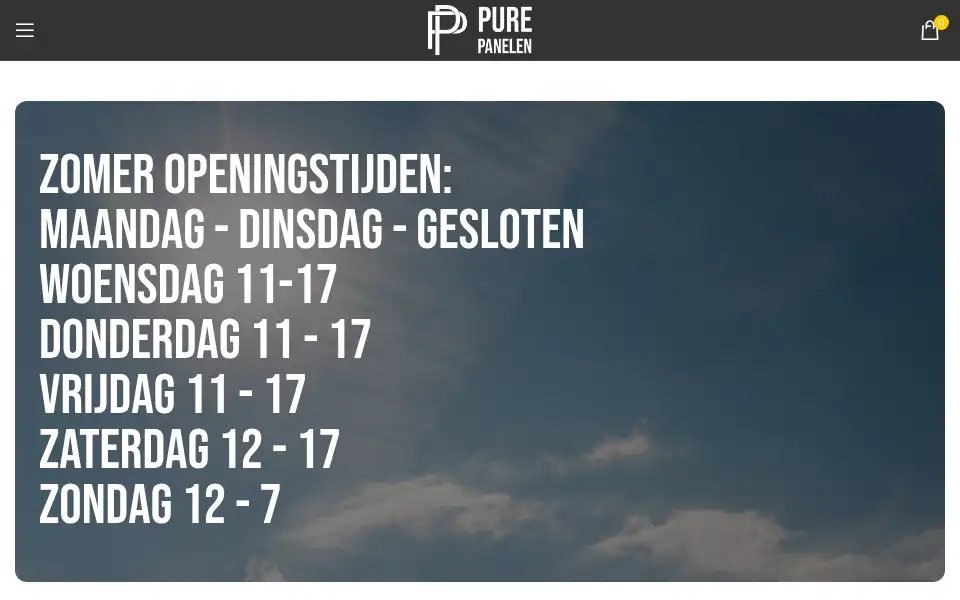 Screenshot of purepanelen.nl