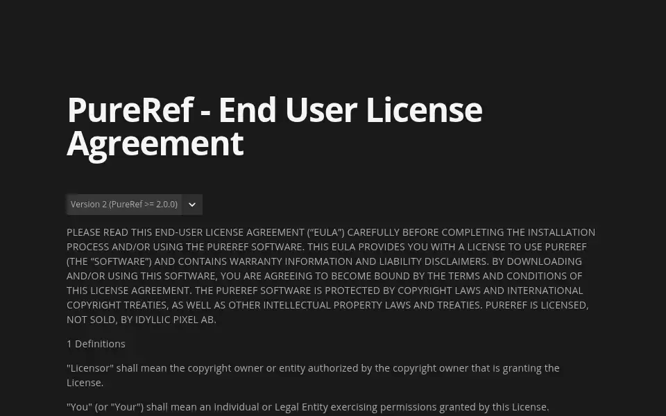 Screenshot of pureref.com
