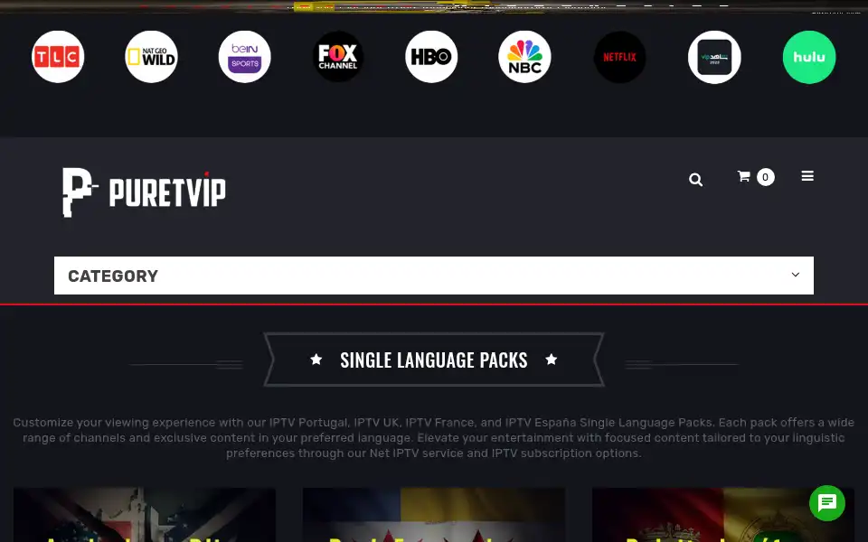 Screenshot of puretvip.com