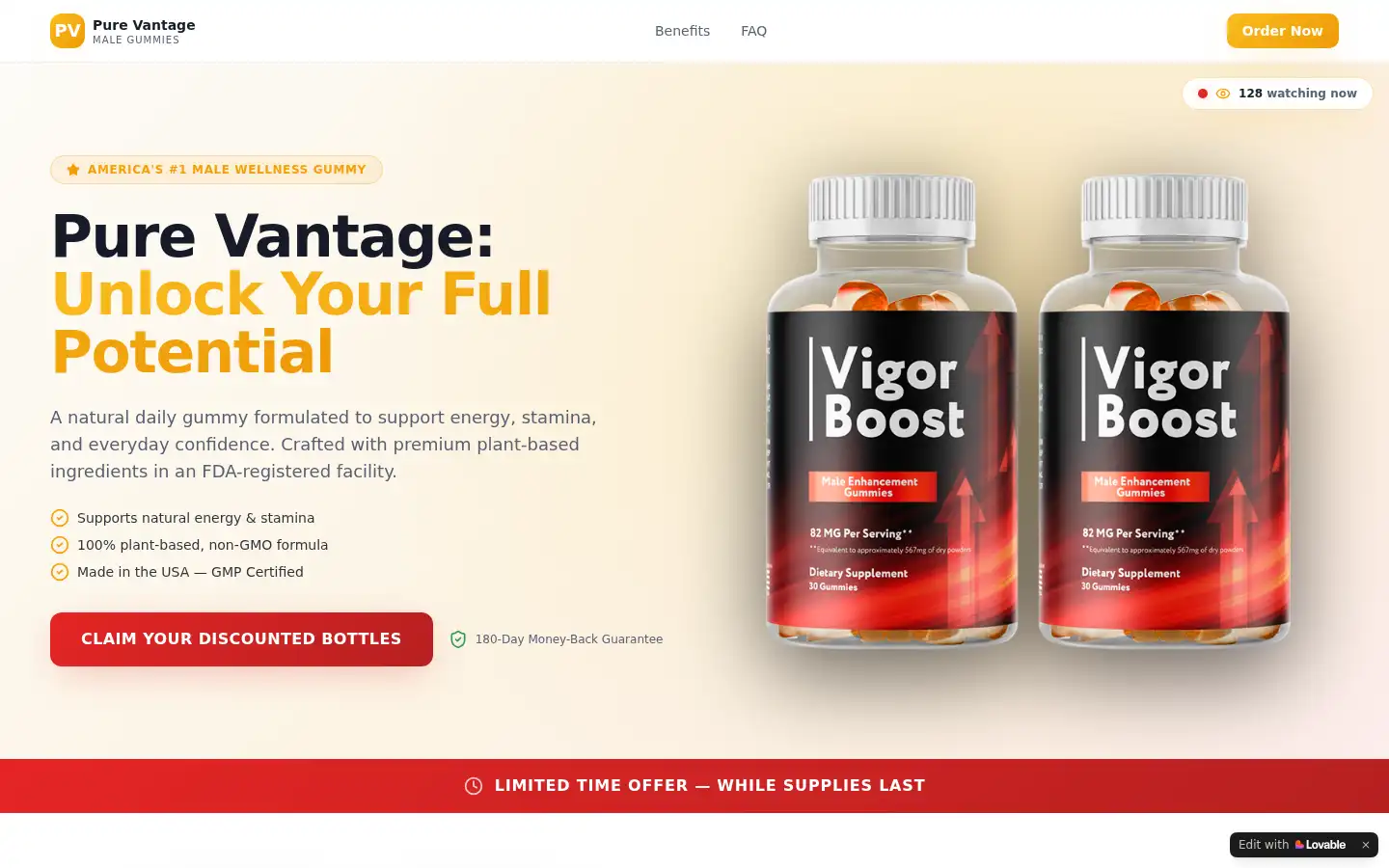 Screenshot of purevantage.lovable.app