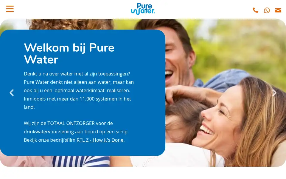 Screenshot of purewater.nl