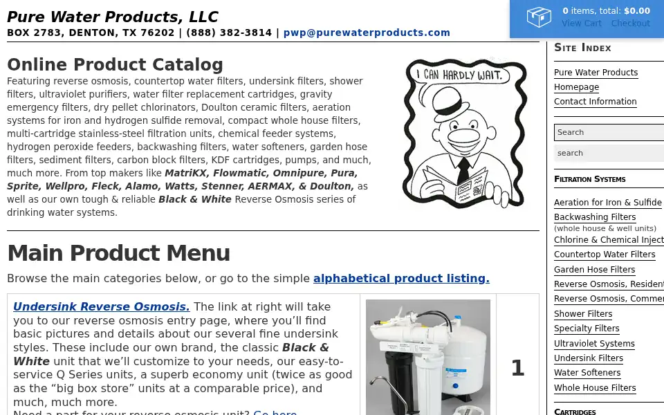 Screenshot of purewaterproducts.com