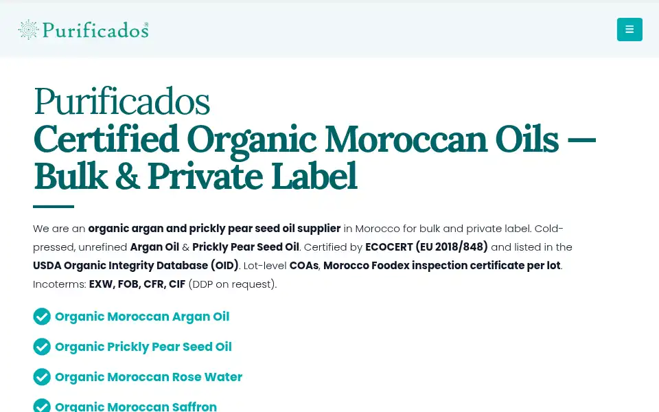 Screenshot of purificados.com