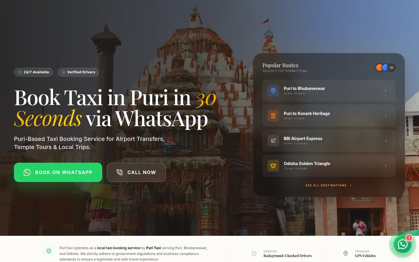 Screenshot of puritaxi.in