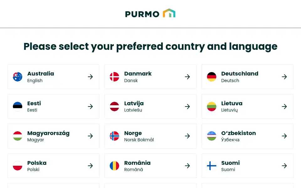 Screenshot of purmo.com