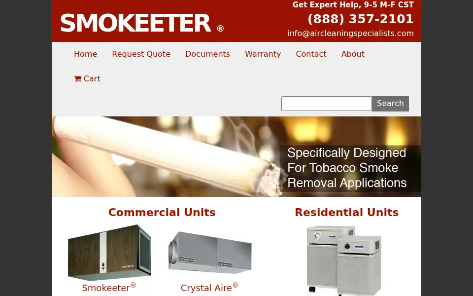 Screenshot of purolatorairfilters.com