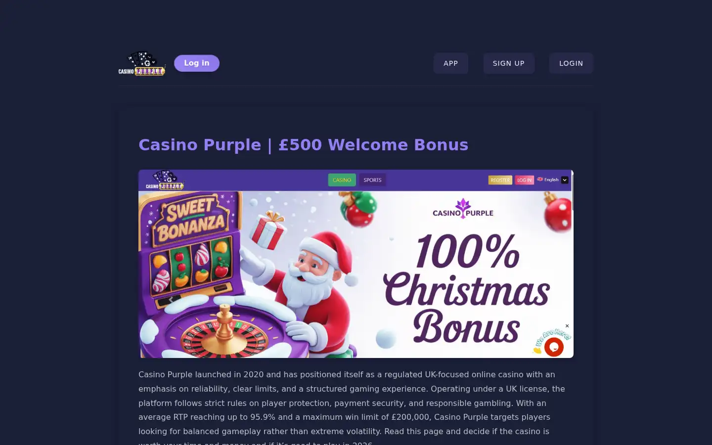 Screenshot of purple-casino.co.uk