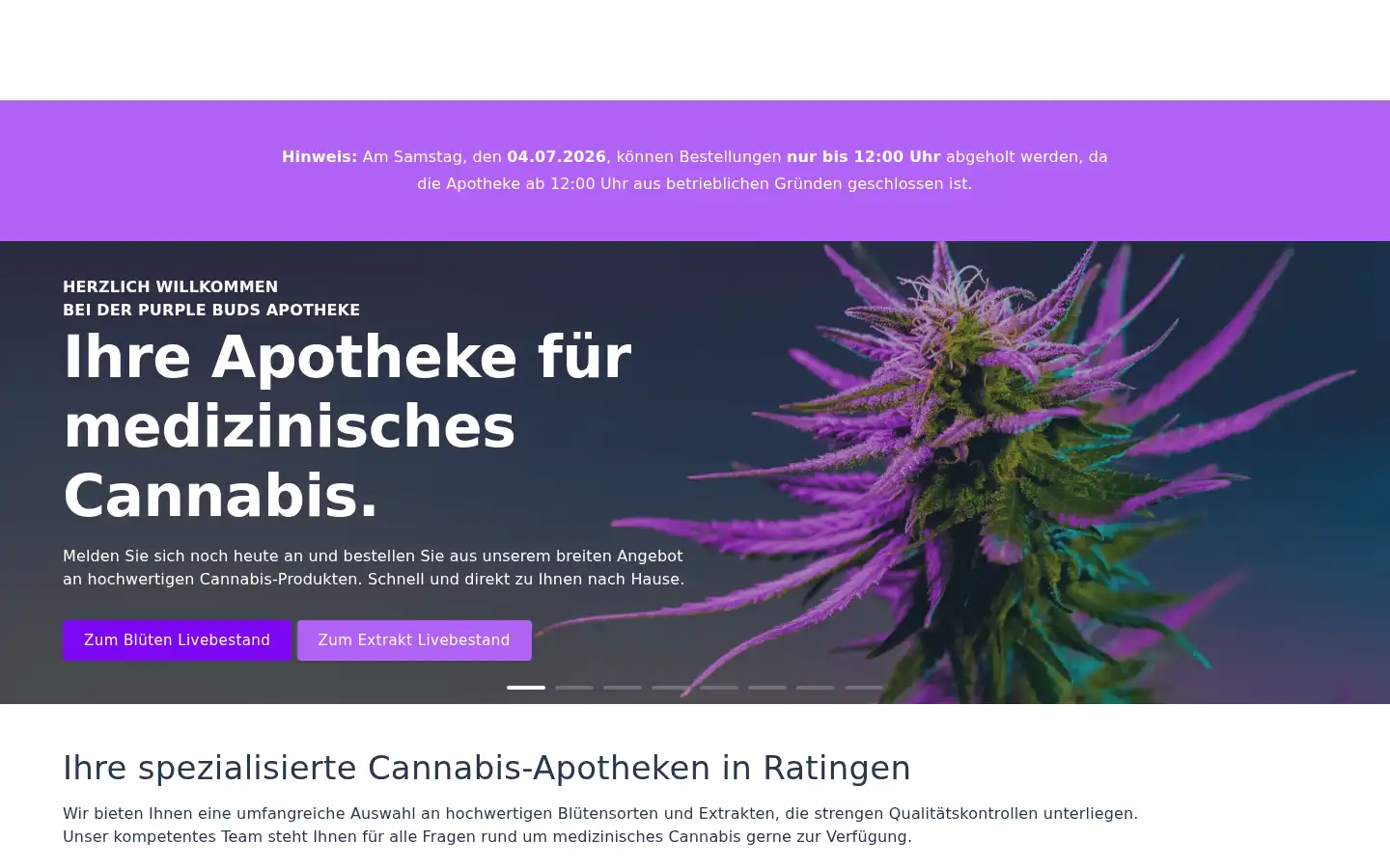 Screenshot of purplebuds.de