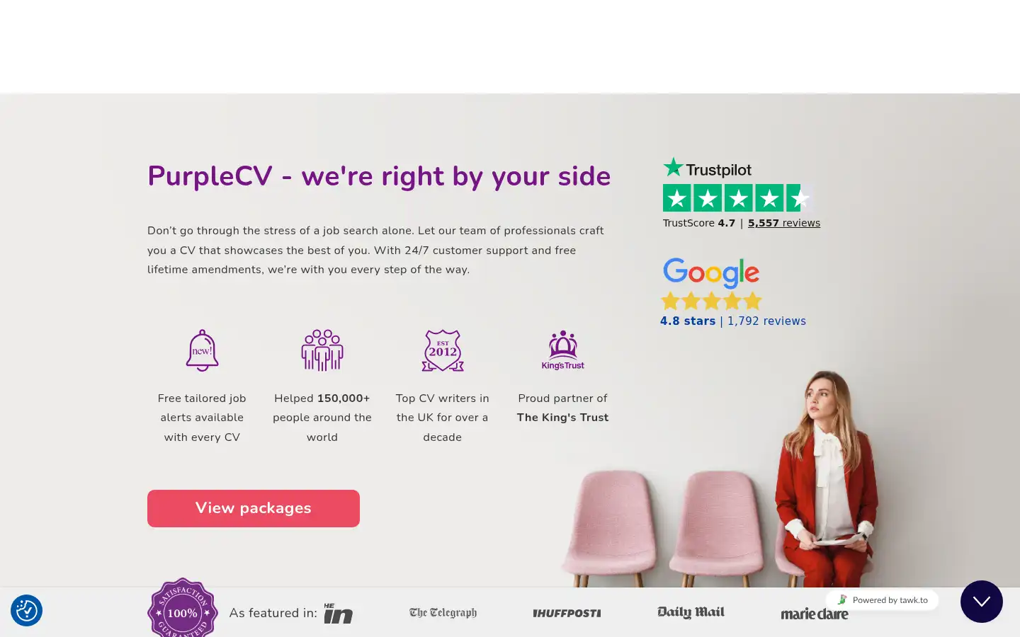 Screenshot of purplecv.co.uk