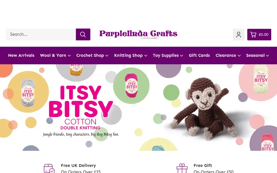 Screenshot of purplelindacrafts.co.uk