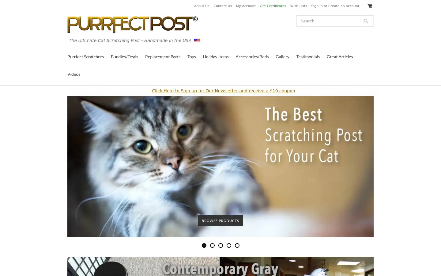 Screenshot of purrfectpost.com