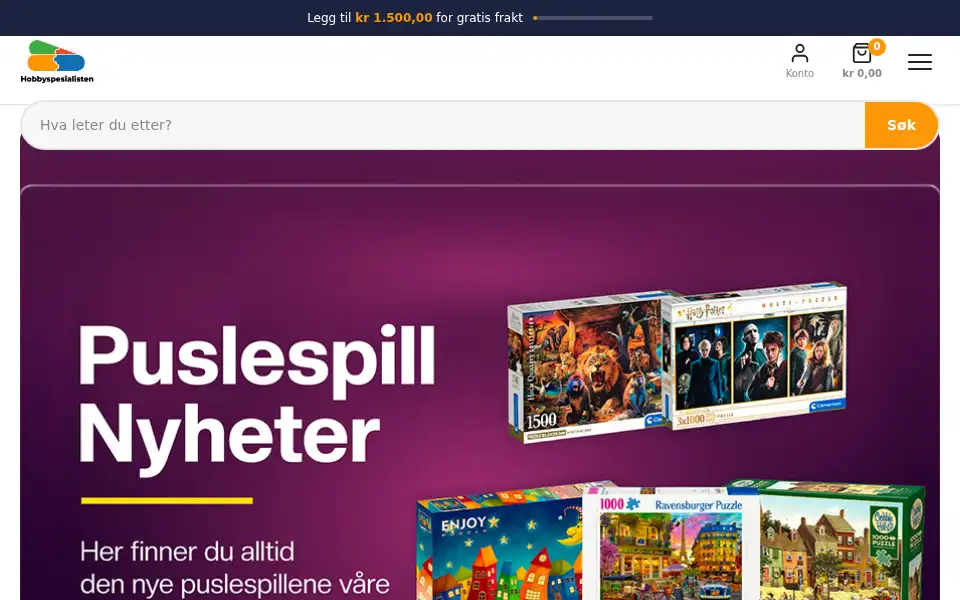 Screenshot of puslespill.org