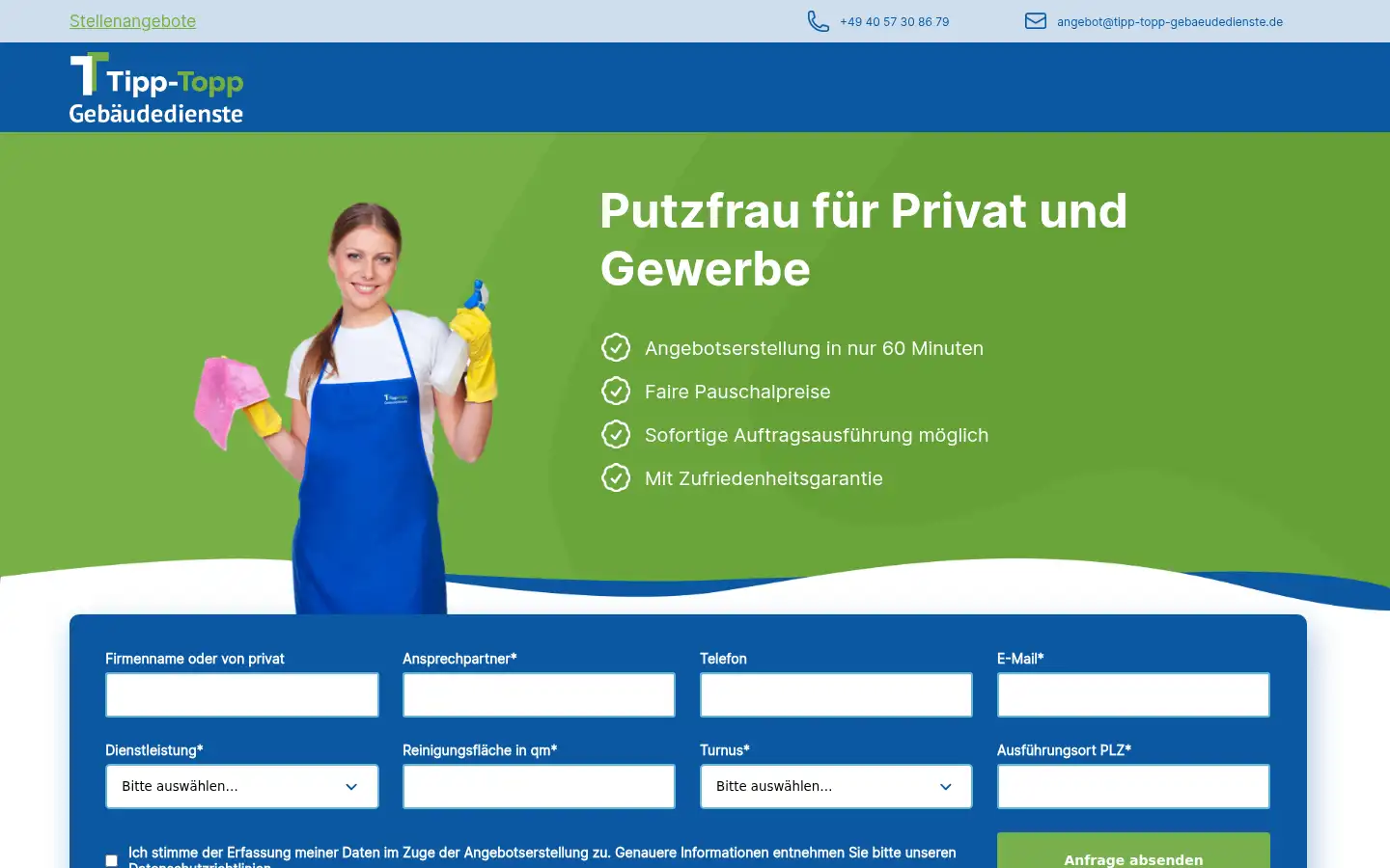 Screenshot of putzfrau.expert