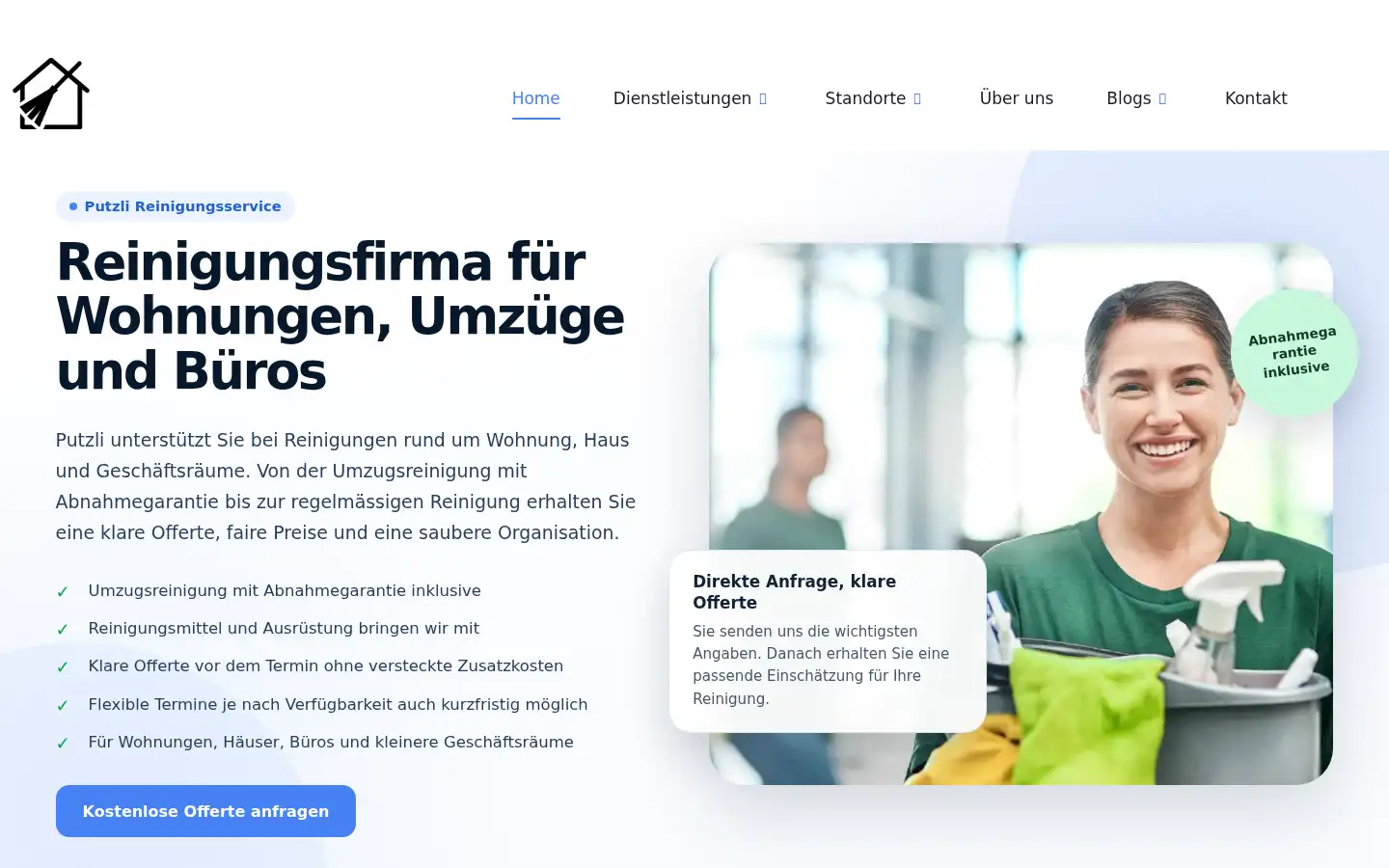 Screenshot of putzli.ch