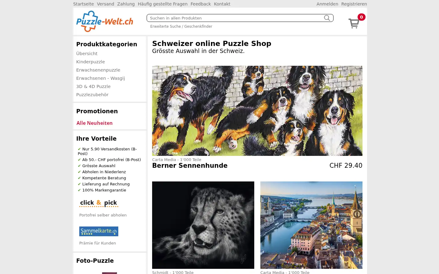 Screenshot of puzzle-welt.ch
