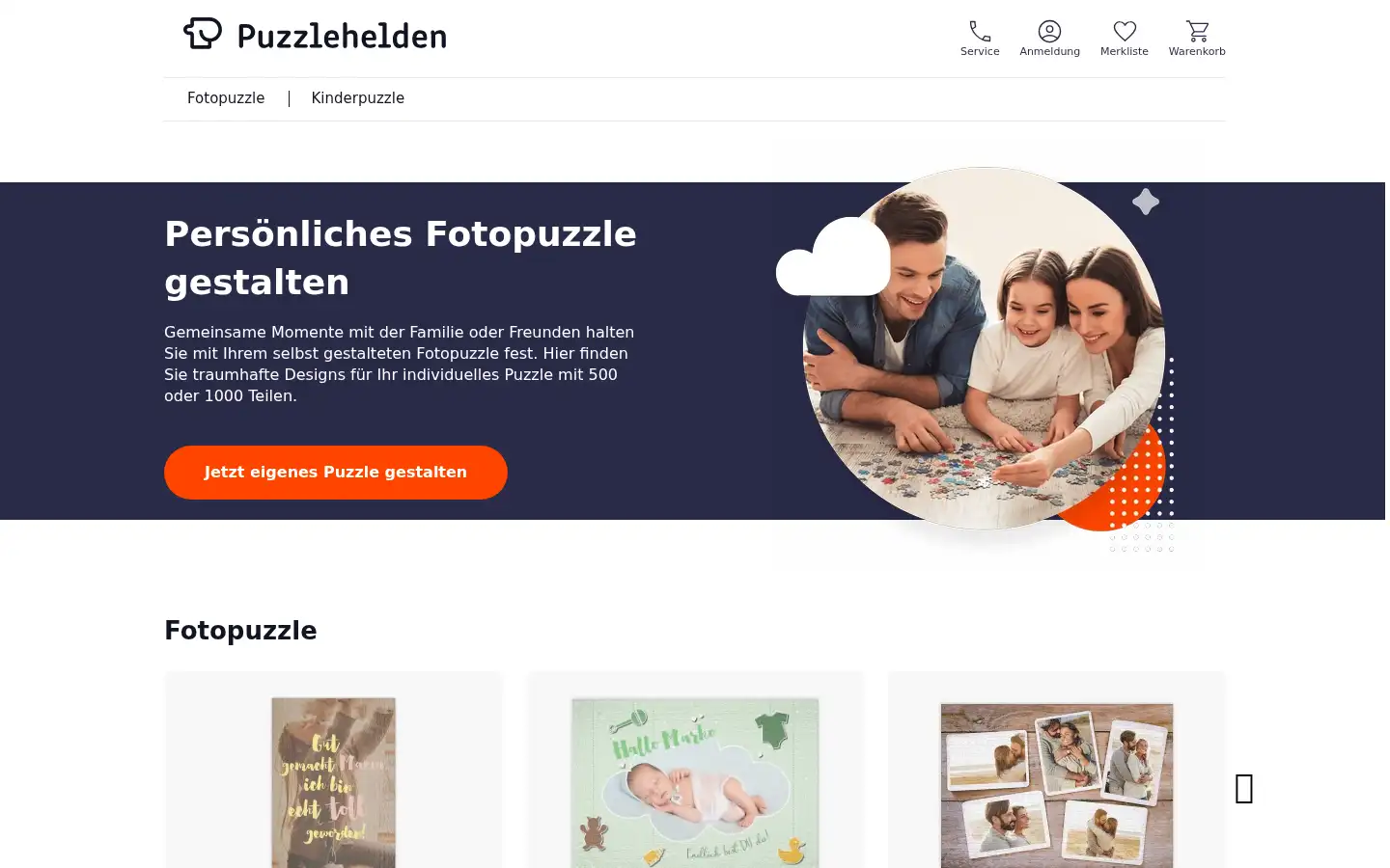 Screenshot of puzzlehelden.de