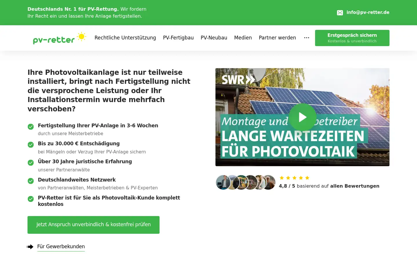 Screenshot of pv-retter.de