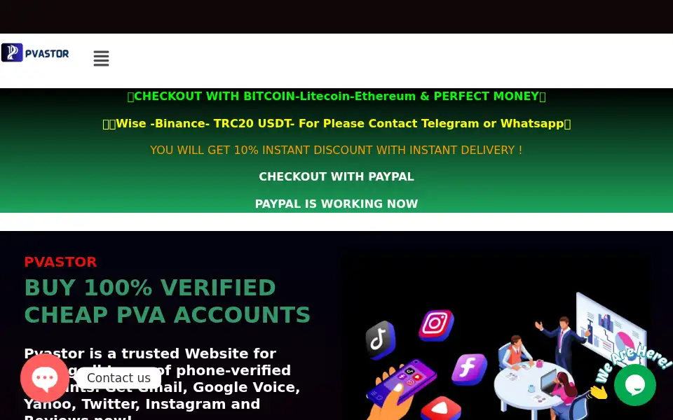 Screenshot of pvastor.com