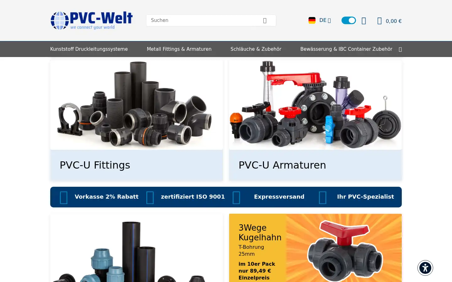 Screenshot of pvc-welt.de