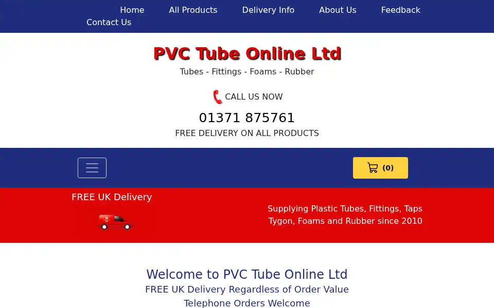 Screenshot of pvctubeonline.co.uk