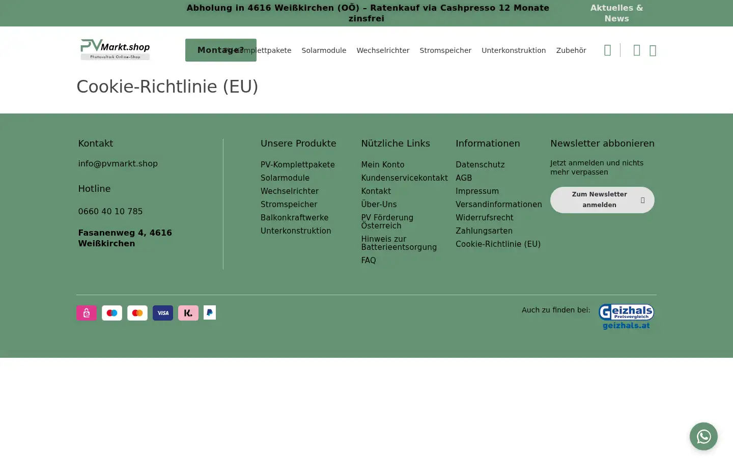 Screenshot of pvmarkt.shop
