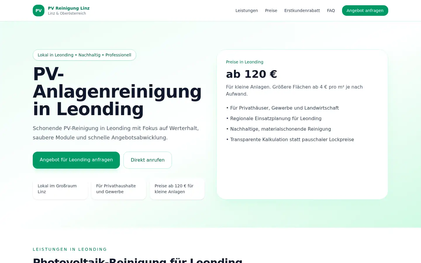 Screenshot of pvreinigung-linz.at
