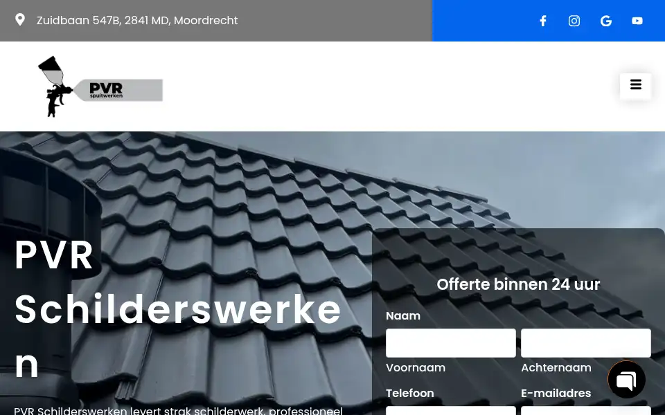 Screenshot of pvrschilderswerken.nl