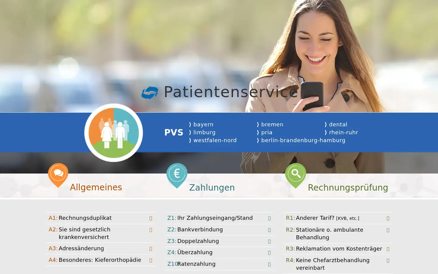 Screenshot of pvs-rechnung.de