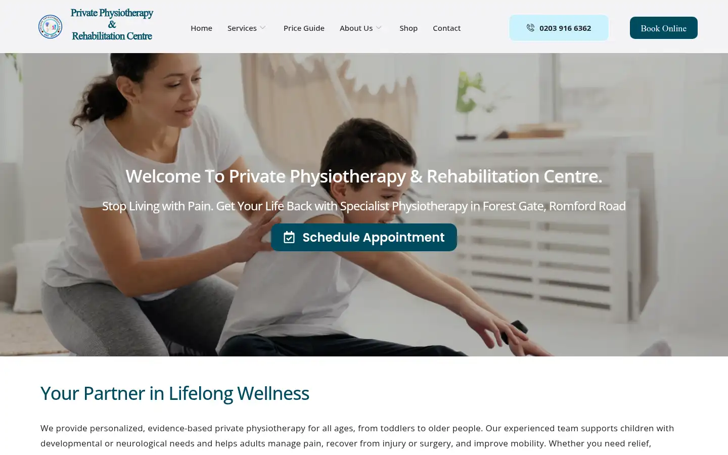 Screenshot of pvtphysio.co.uk
