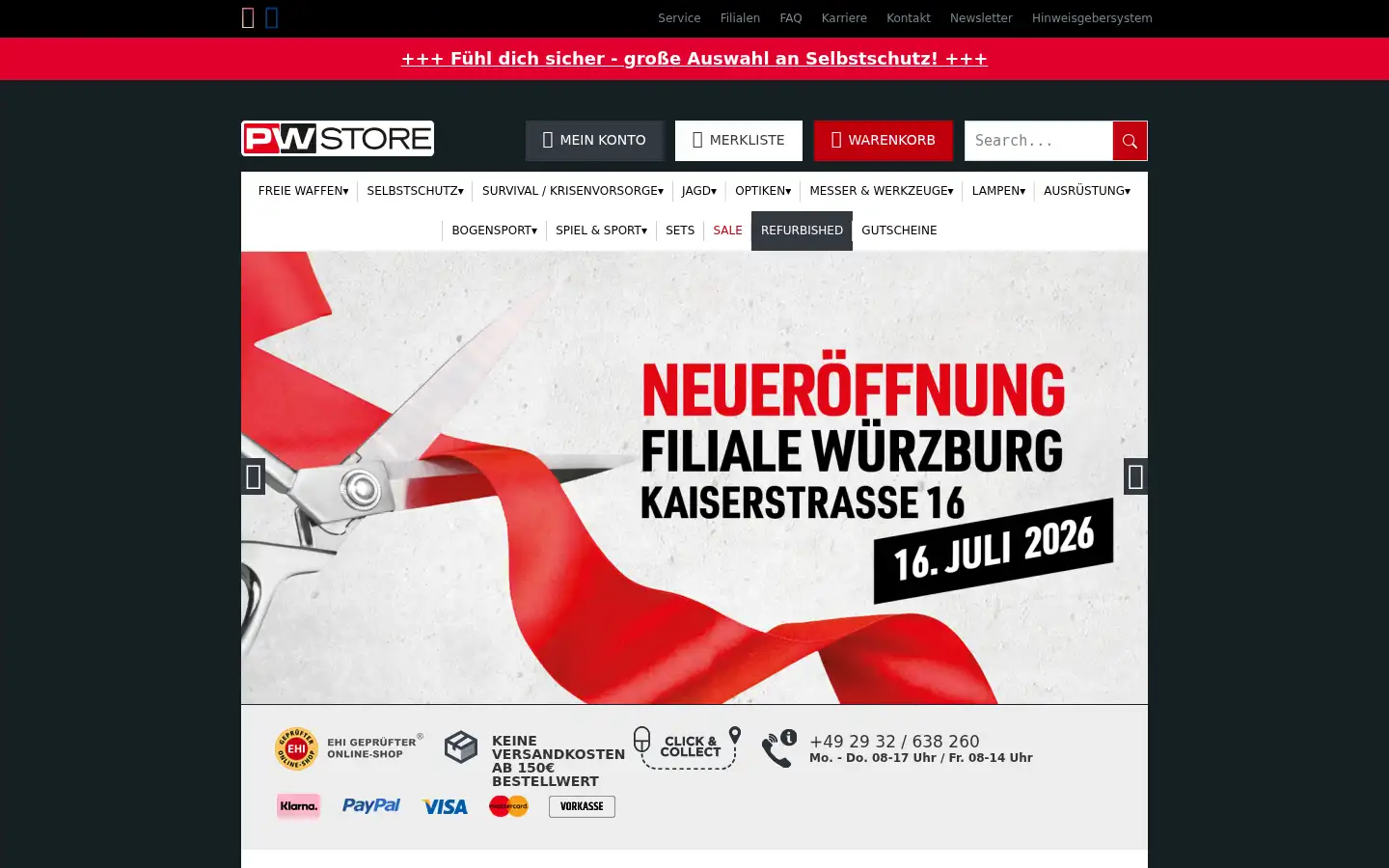 Screenshot of pw-store.de