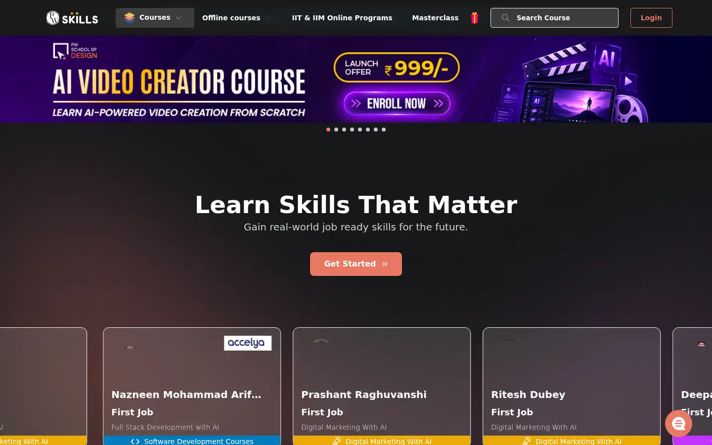 Screenshot of pwskills.com