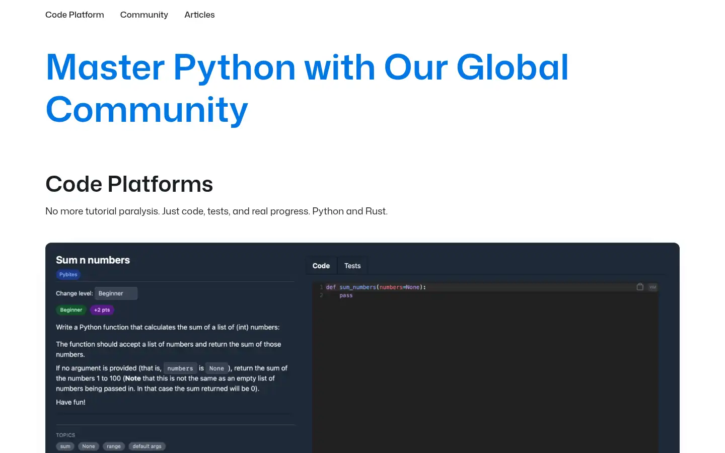 Screenshot of pybit.es