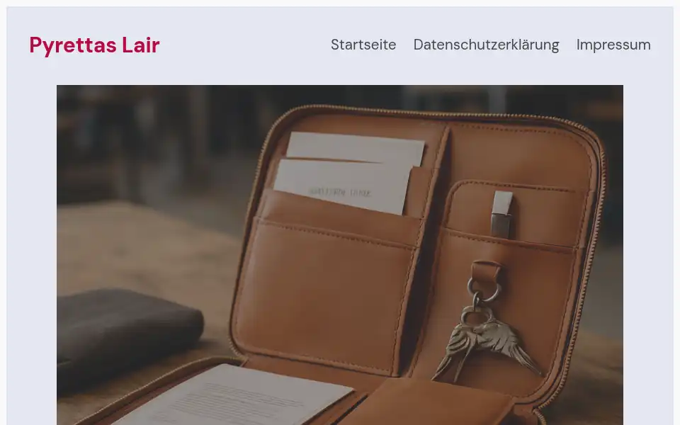 Screenshot of pyrettaslair.com