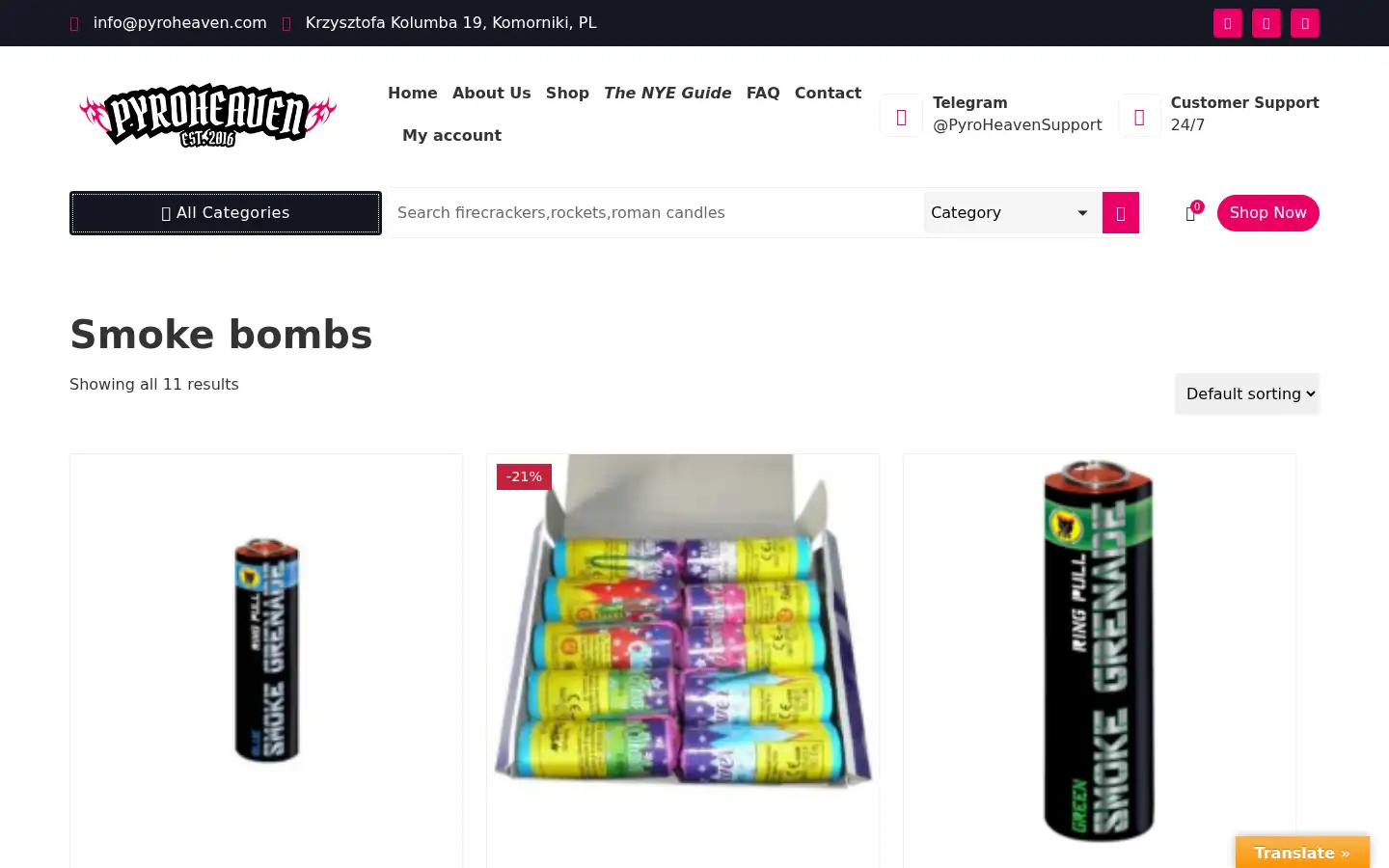 Screenshot of pyroheaven.com