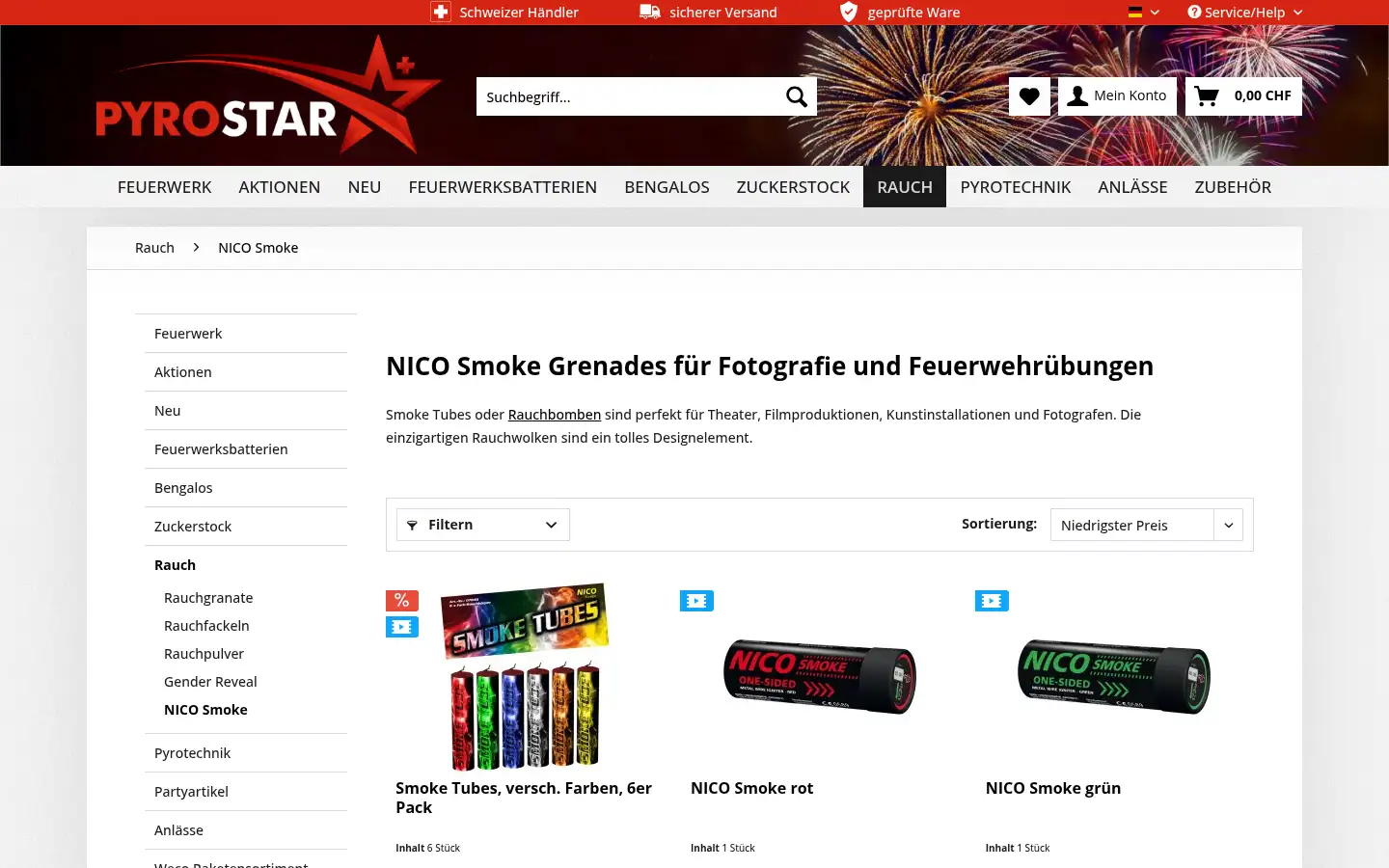 Screenshot of pyrostar.ch