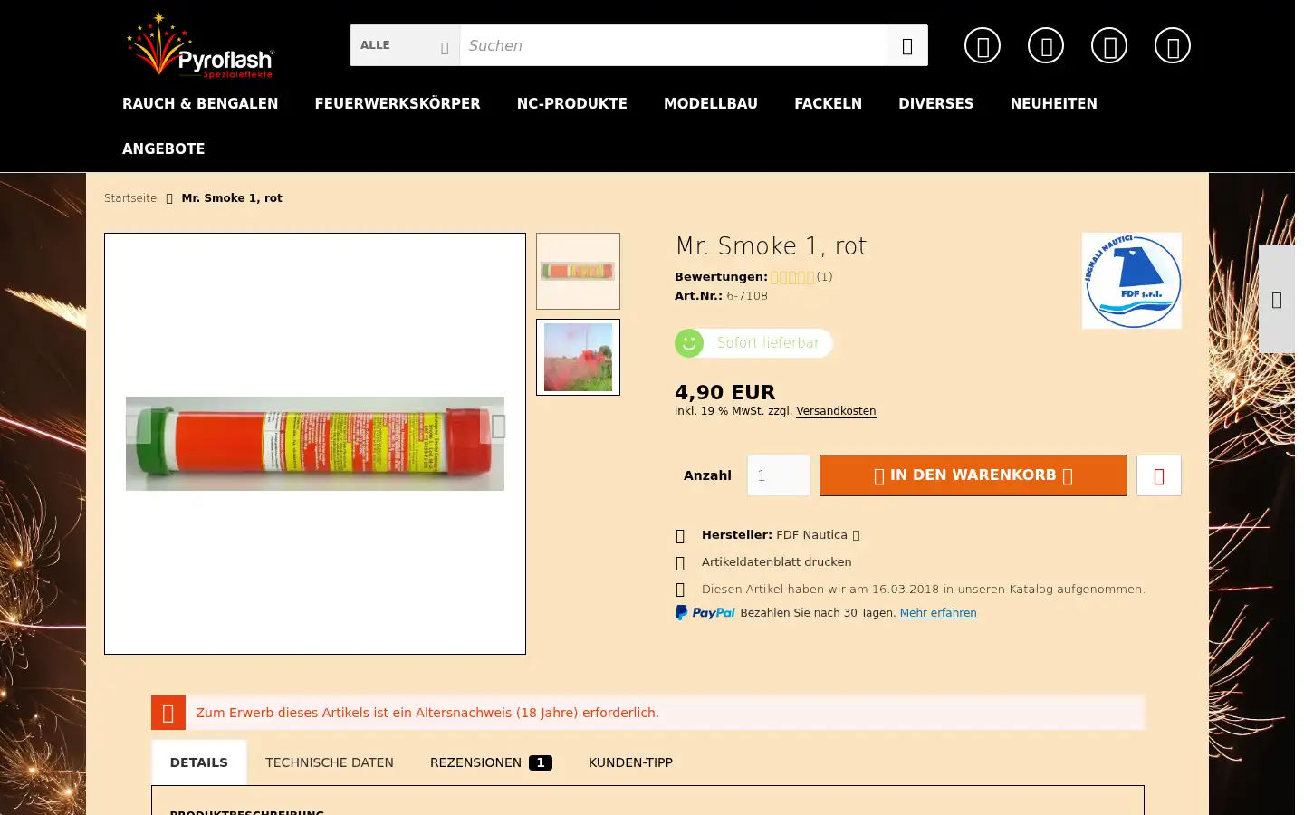 Screenshot of pyrotechnik.net