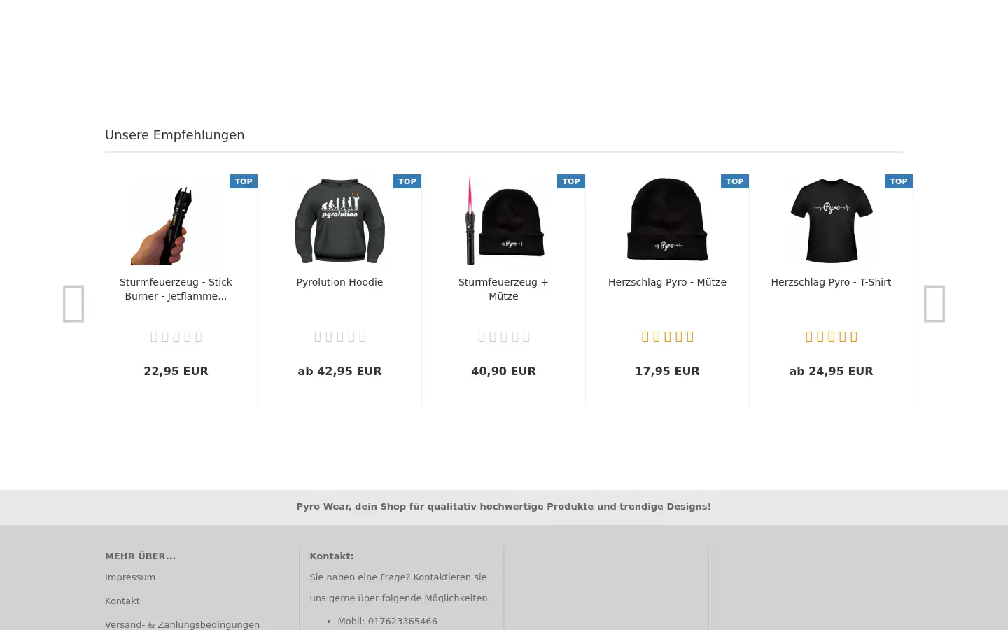 Screenshot of pyrowear.de