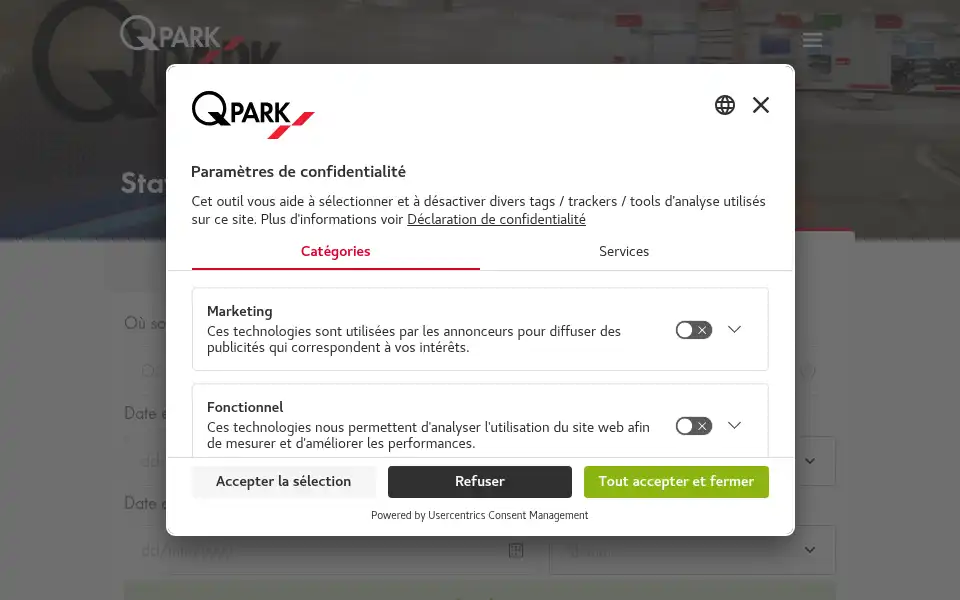 Screenshot of q-park.fr