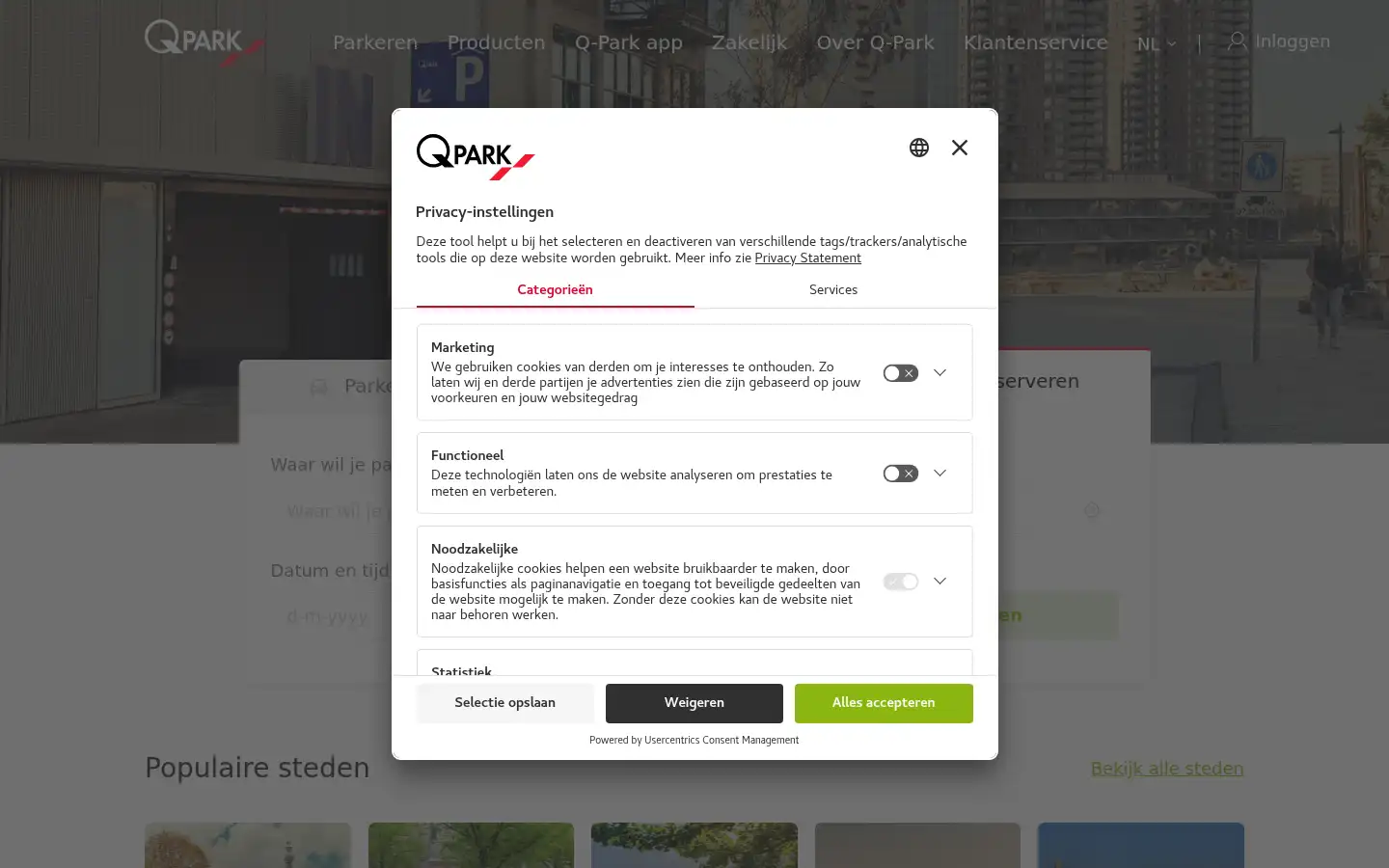 Screenshot of q-park.nl