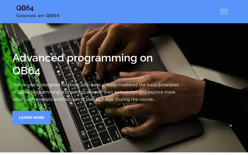 Screenshot of qb64.org