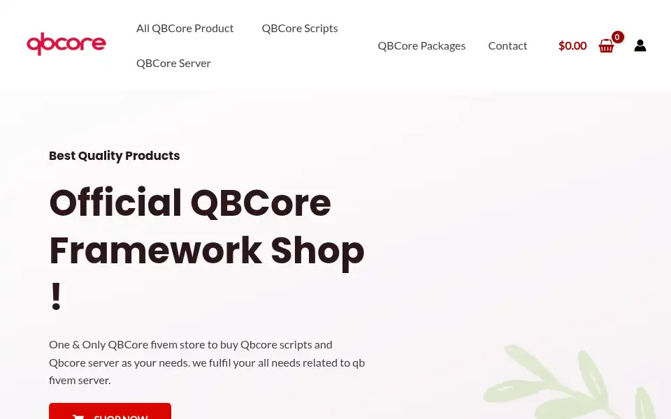 Screenshot of qbcore.io