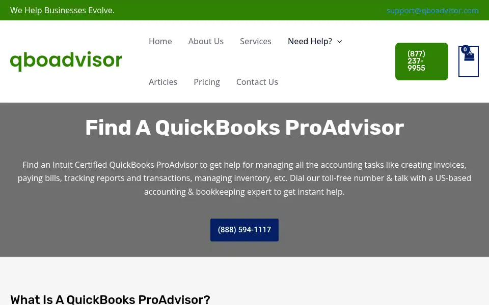 Screenshot of qboadvisor.com