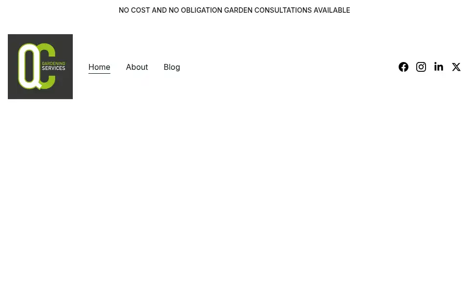 Screenshot of qcgardenservices.com
