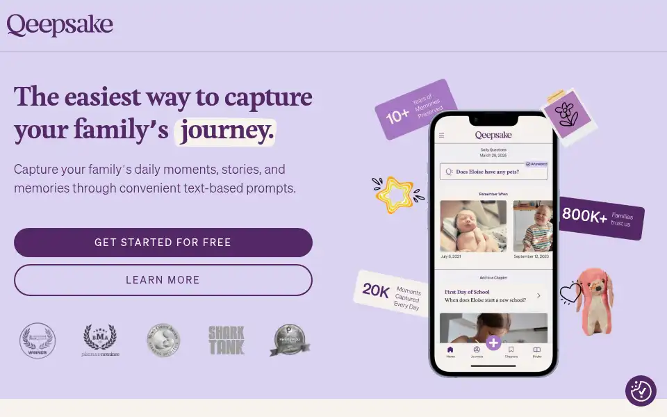 Screenshot of qeepsake.com
