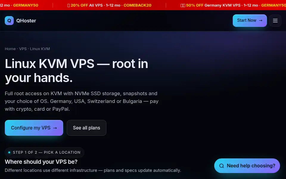 Screenshot of qhoster.com