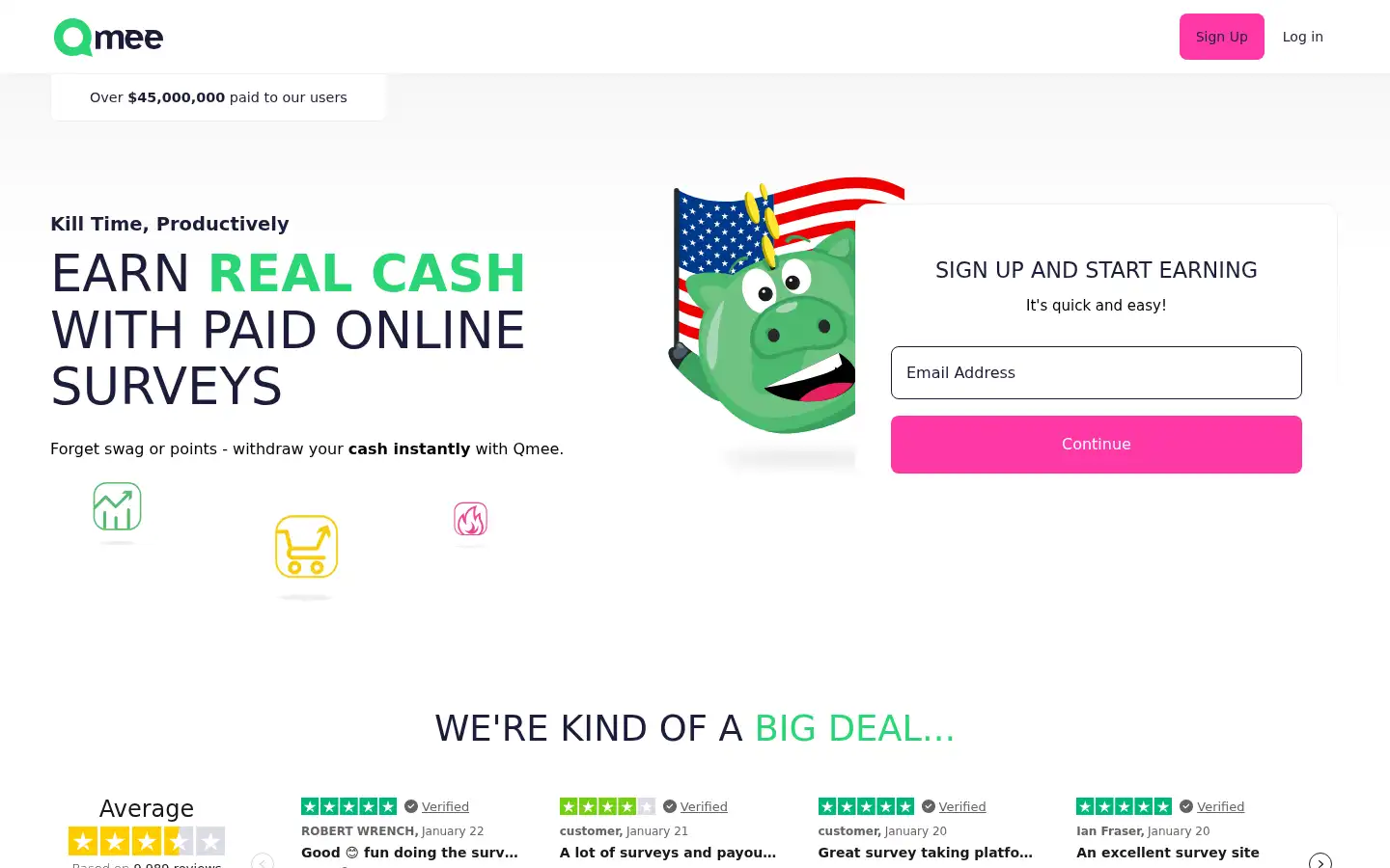 Screenshot of qmee.com