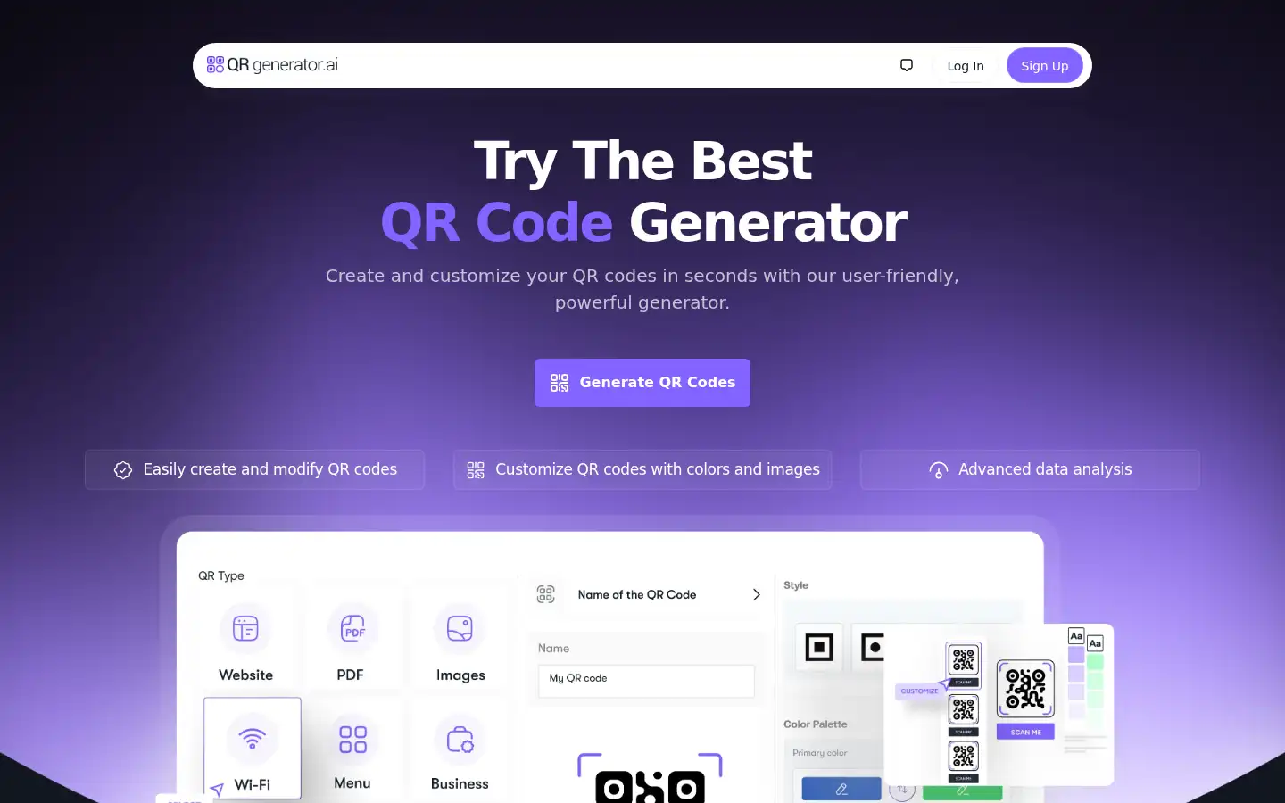 Screenshot of qr-generator.ai